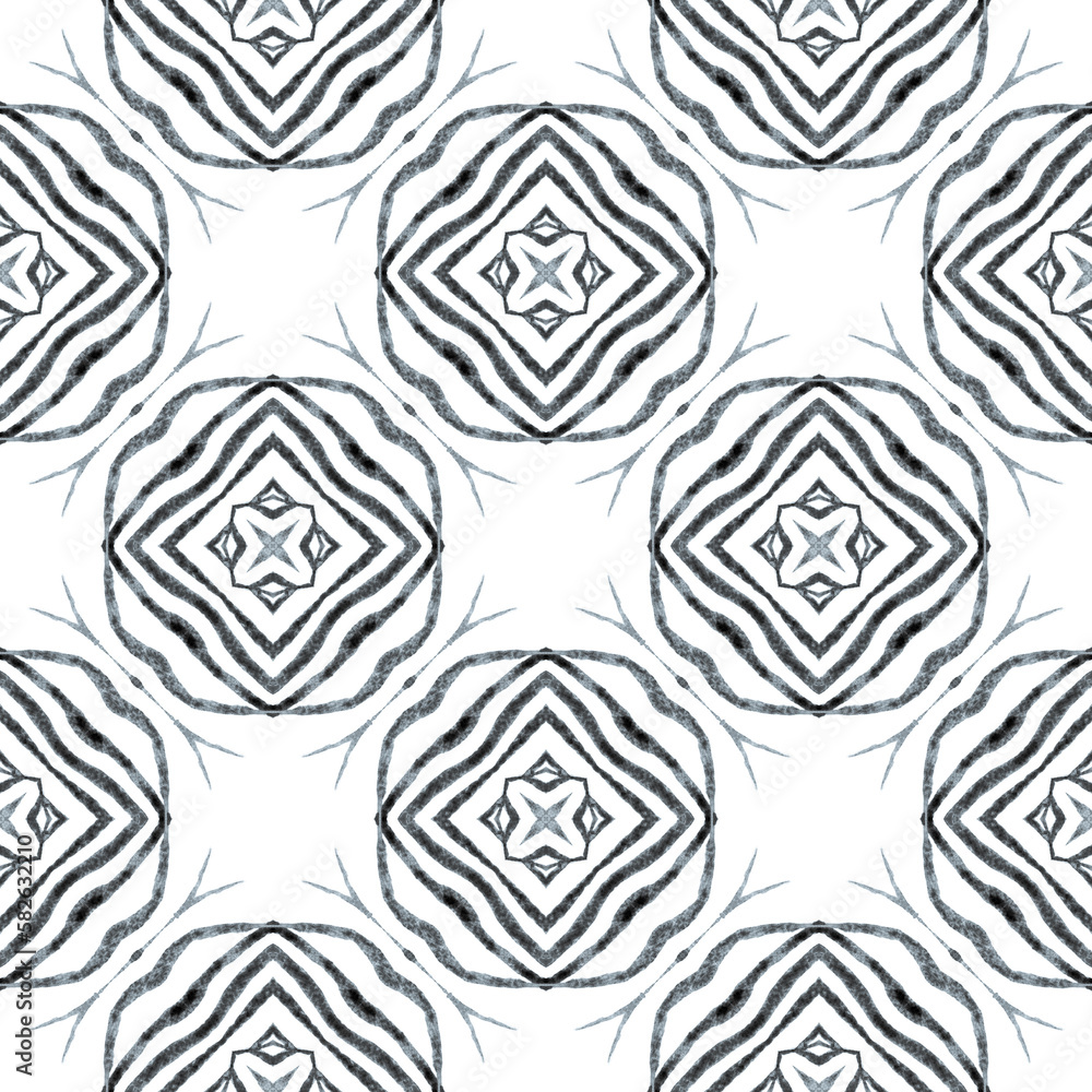 Fototapeta premium Tropical seamless pattern. Black and white