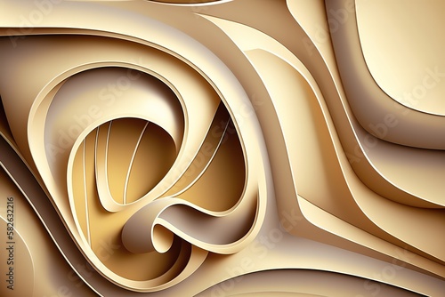 Abstract beige color shape with channels