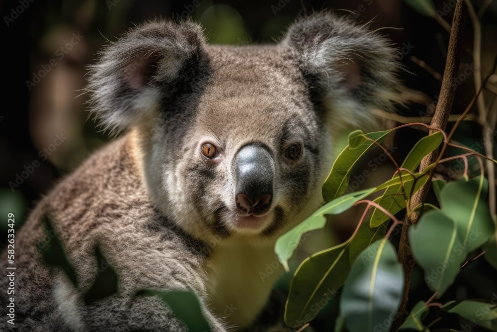 Fototapeta premium The koala, a common free mammal in Australia. Generative AI