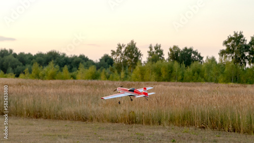 radio-controlled model aircraft in the air