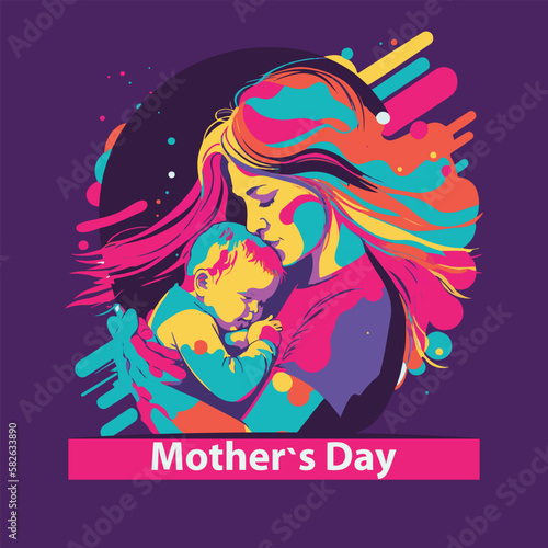 Wallpaper Mural Mother embracing and kissing her son, motherhood, tenderness of the mother, Happy Mother's Day Torontodigital.ca