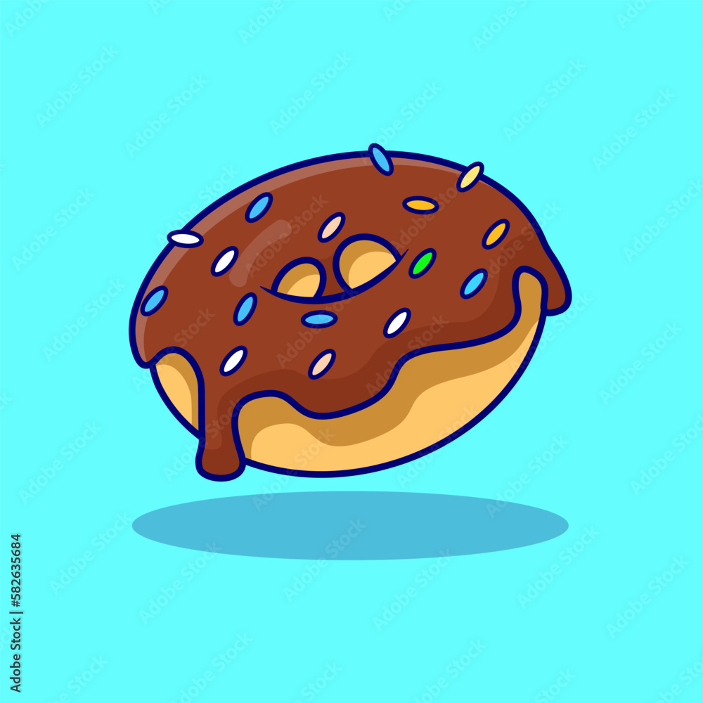 Choco Topped Donuts Vector, Flat Icon, Flat Design Choco Topped Donuts Vector, Flat Icon, Flat Design
