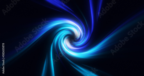 Abstract blue swirl twisted abstract tunnel from lines background