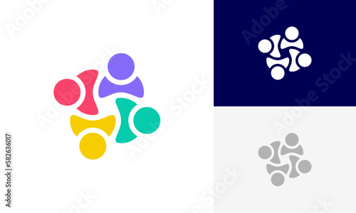 community logo, social community logo, global community logo, human family logo icon design vector © DevArt