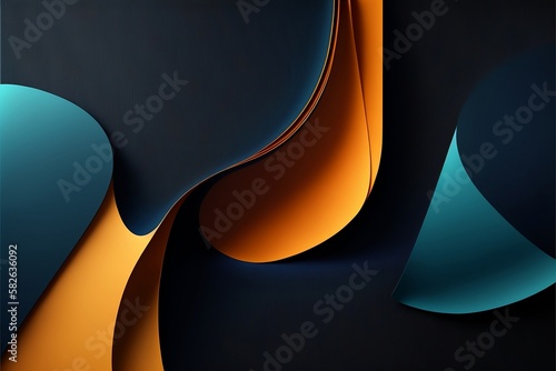 Abstract blue & yellow shapes background
