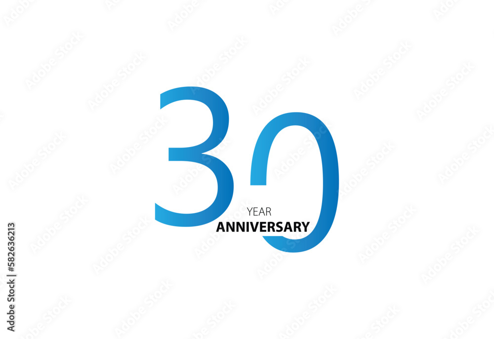 30 years anniversary template logo.