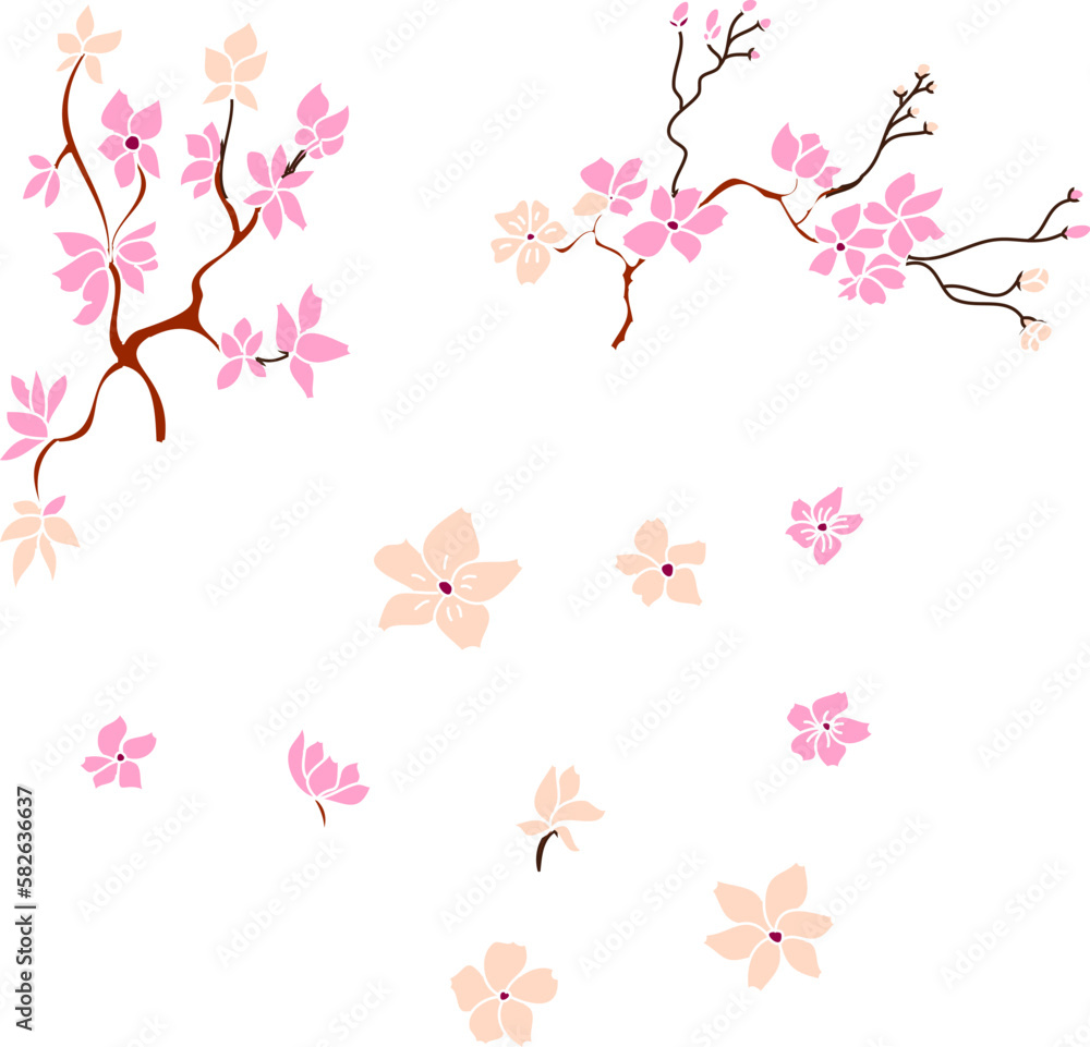 Gold flower vector set on black background,Sakura vector Gold. Gold flower vector set on black background,Sakura vector Gold.