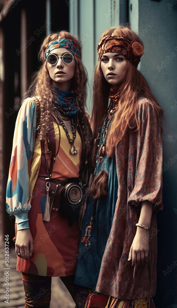 Street hippies fashion, freedom soul