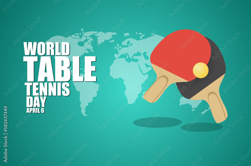 World table tennis day April 6 vector illustration, suitable for web