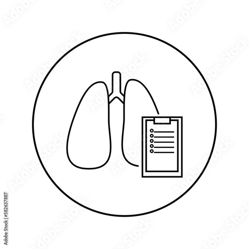 Lungs linear icon. Medicine, pulmonology