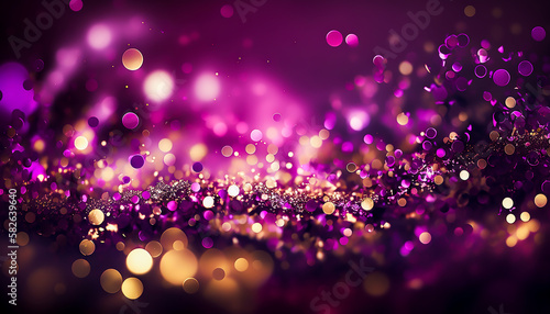 purple violet glitter, bokeh, background texture, Generative ai
