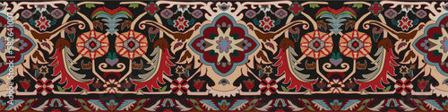 The border of the carpet. Seamless. Abstract flowers. mat, tile.rug