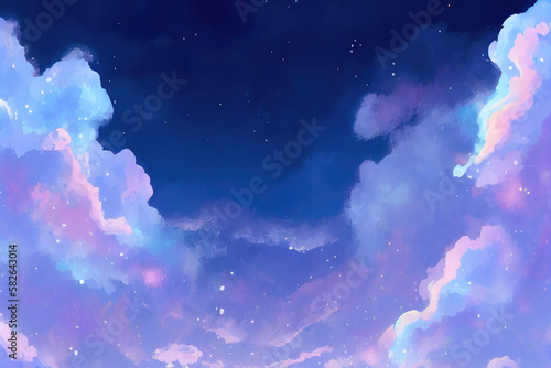 Beautiful starry night sky with stars background, universe, dream concept. Generative AI