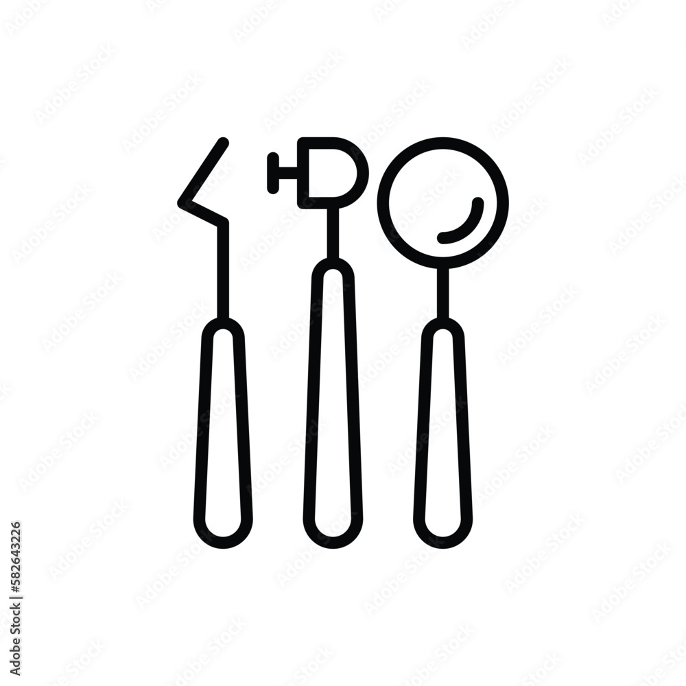Dental equipment thin line icon. Dentistry, stomatology. Vector illustration. Dental equipment thin line icon. Dentistry, stomatology. Vector illustration.