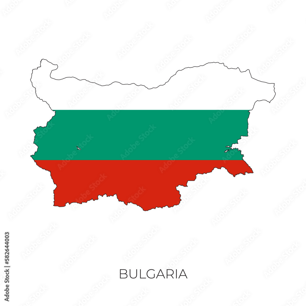 Obraz premium Bulgaria map and flag. Detailed silhouette vector illustration