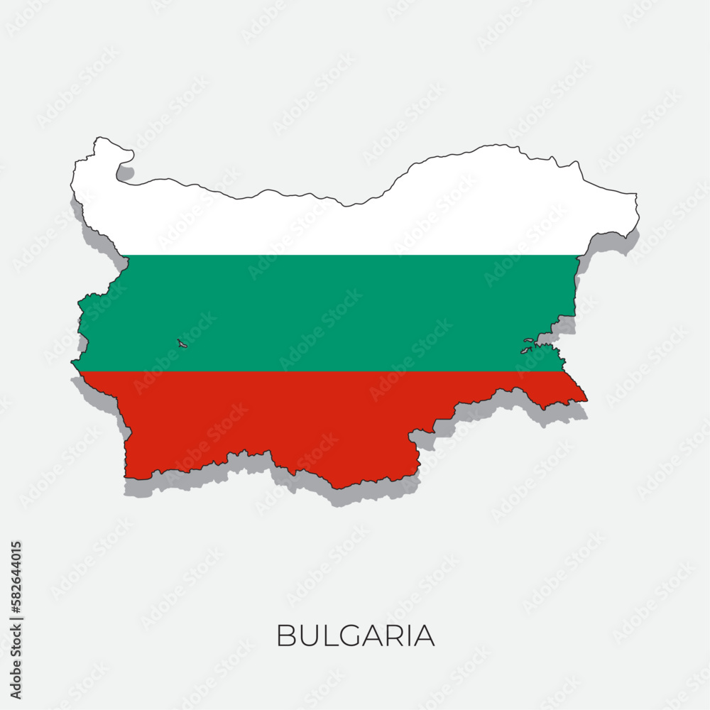 Bulgaria map and flag. Detailed silhouette vector illustration Bulgaria map and flag. Detailed silhouette vector illustration