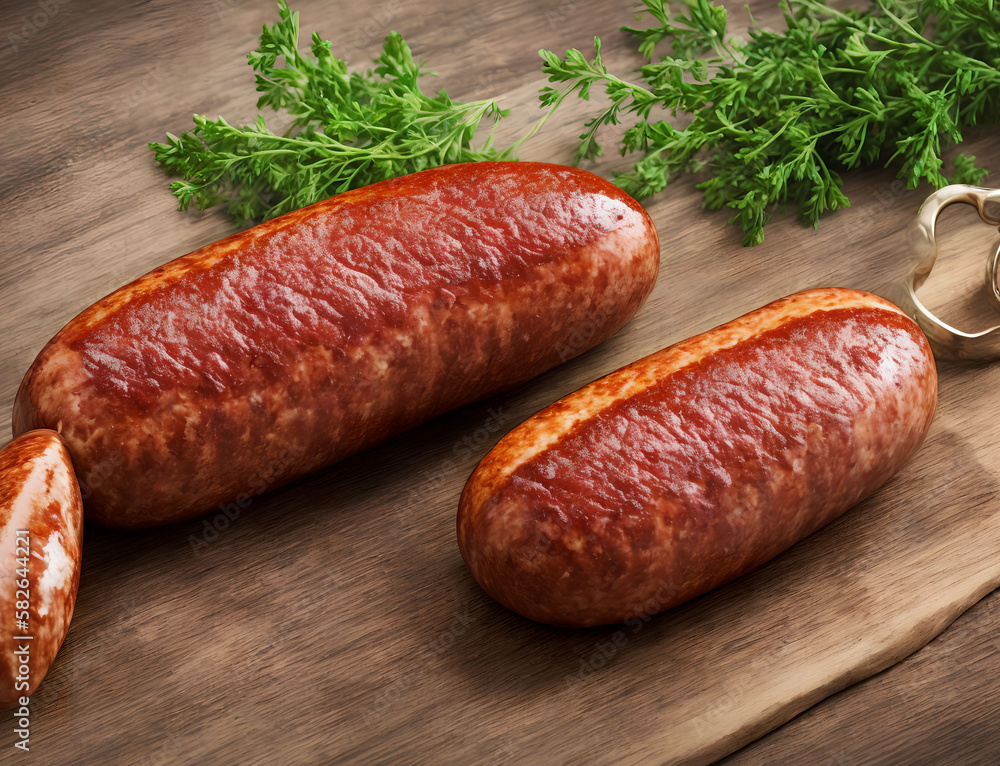 Salami smoked sausage, generative art by A.I Salami smoked sausage, generative art by A.I