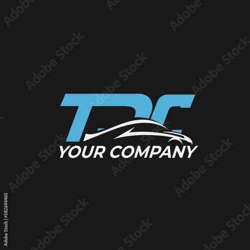 T D C with Car Silhouette vector icon. Car dealer vector logo design with isolated background.