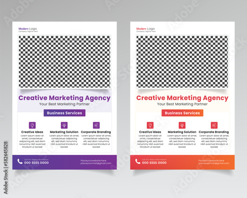 Modern business flyer vector template design. creative marketing agency flyer design.A4 Size © MdShahinur
