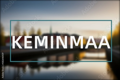 Keminmaa: Der Name der finischen Stadt Keminmaa in der Region Lappi vor einem Foto photo