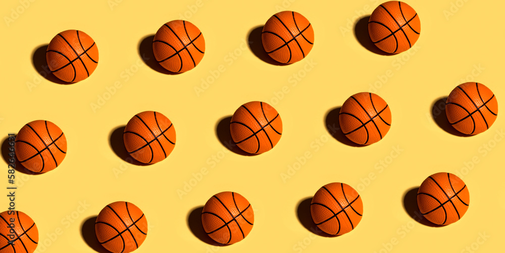 Pattern with basketball orange balls Pattern with basketball orange balls