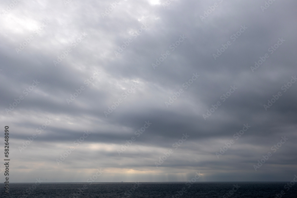 Dark clouds and seascape jeju