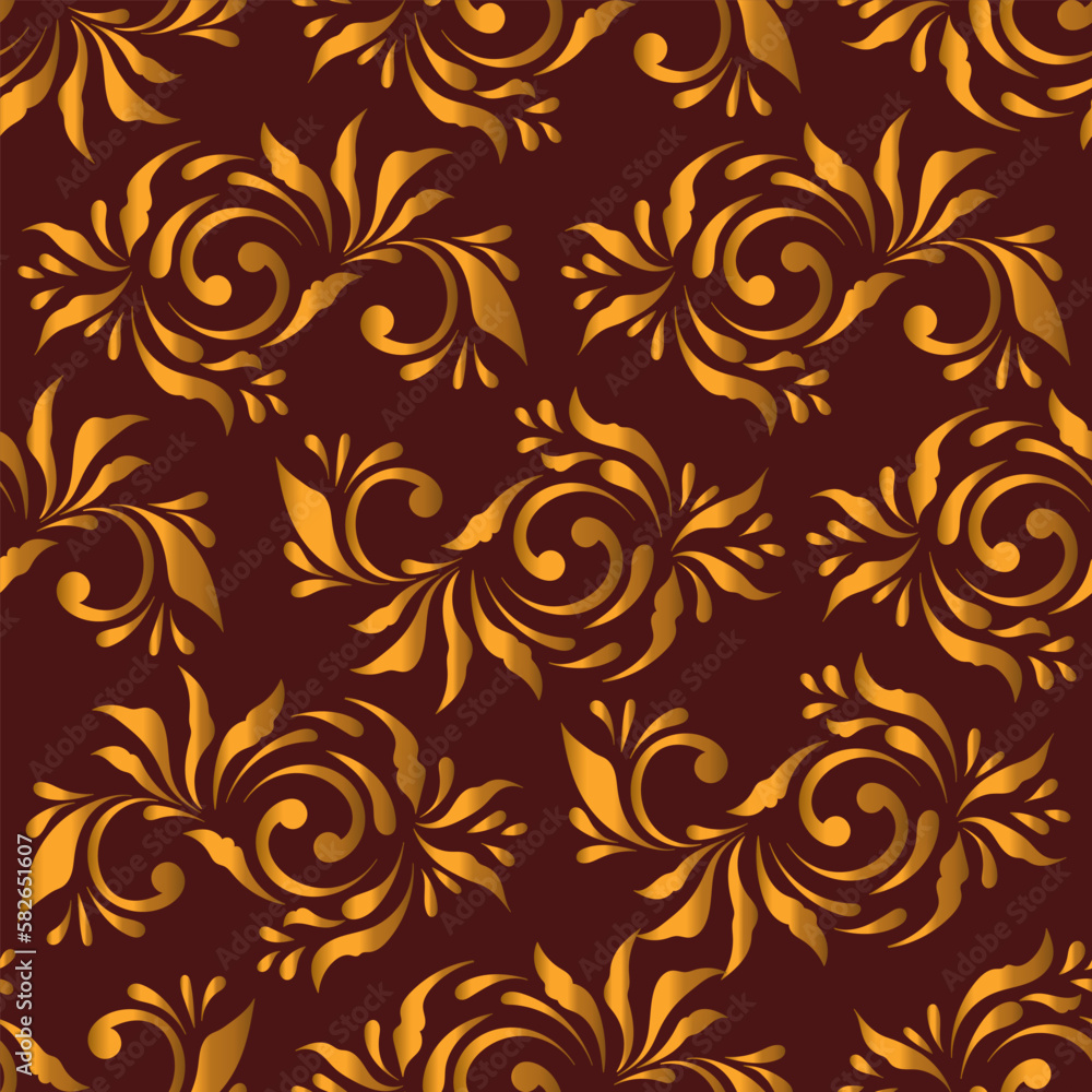 Floral seamless pattern for fabric, wallpaper, and wrapping. Luxury flower and swirl ornament Floral seamless pattern for fabric, wallpaper, and wrapping. Luxury flower and swirl ornament