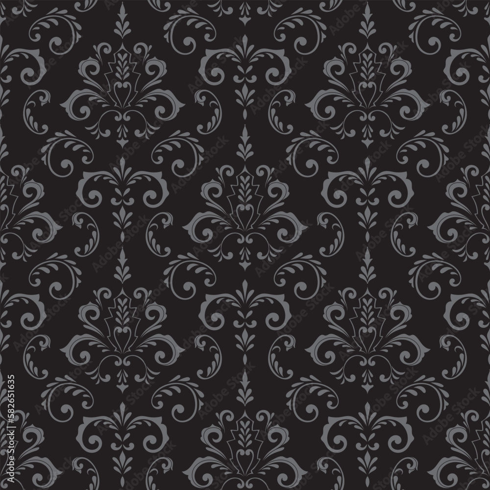 Seamless damask wallpaper vector design Seamless damask wallpaper vector design