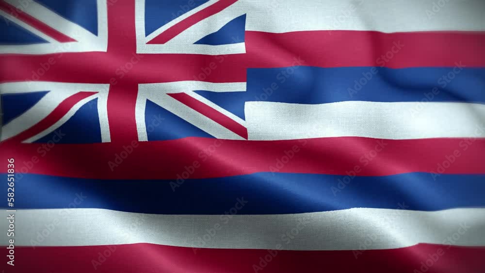 4K Textured Flag of Hawaii Animation Stock Video - Highly Detailed Fabric Flag Waving in Loop 4K Textured Flag of Hawaii Animation Stock Video - Highly Detailed Fabric Flag Waving in Loop