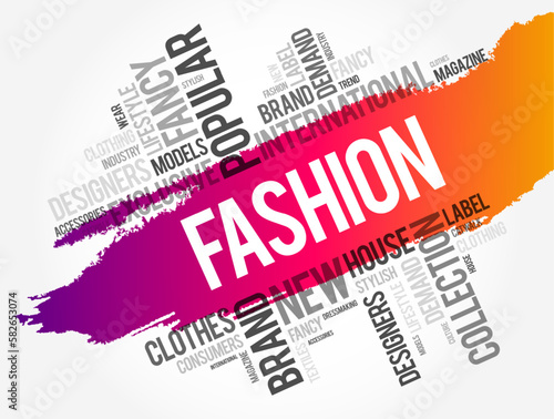 Fashion word cloud collage, concept background