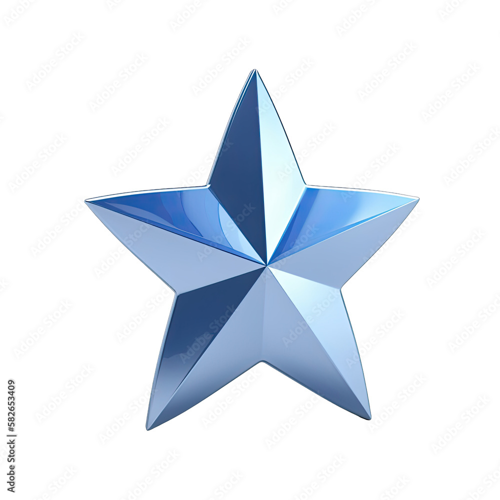 Obraz premium 3D star blue created with generative AI