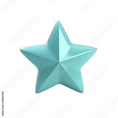 3D blue, turquoise star created with generative AI