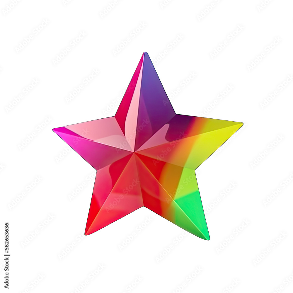 3D star colorful created with generative AI 3D star colorful created with generative AI