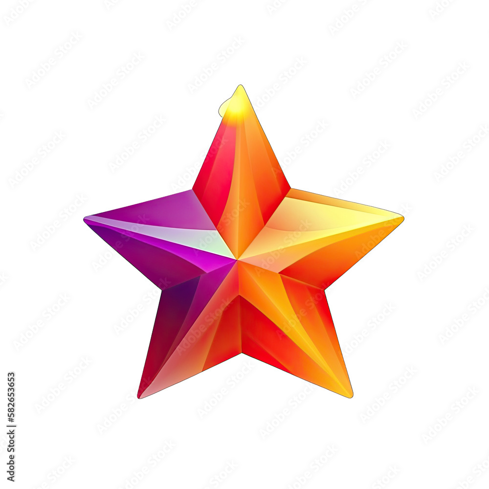 3D star colorful created with generative AI 3D star colorful created with generative AI