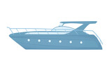 Blue speed boat. vector illustration