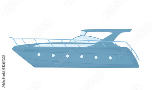 Blue speed boat. vector illustration © marijaobradovic