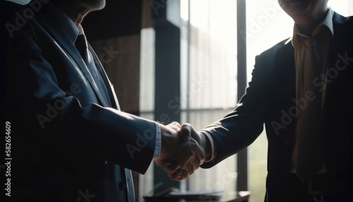 Business situation visualized in a bright office environment in a busy workplace