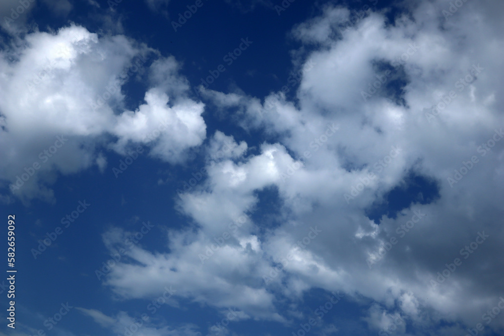 White clouds in blue sky