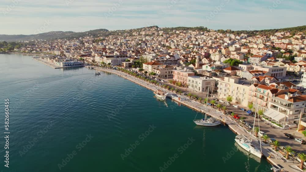 Aerial drone view of Argostoli city on Kefalonia island, Greece Aerial drone view of Argostoli city on Kefalonia island, Greece