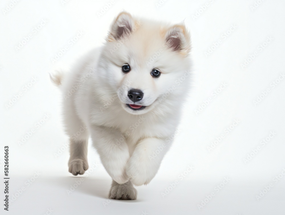 portrait of a puppy, isolated on white background