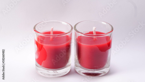 red candles on a white background