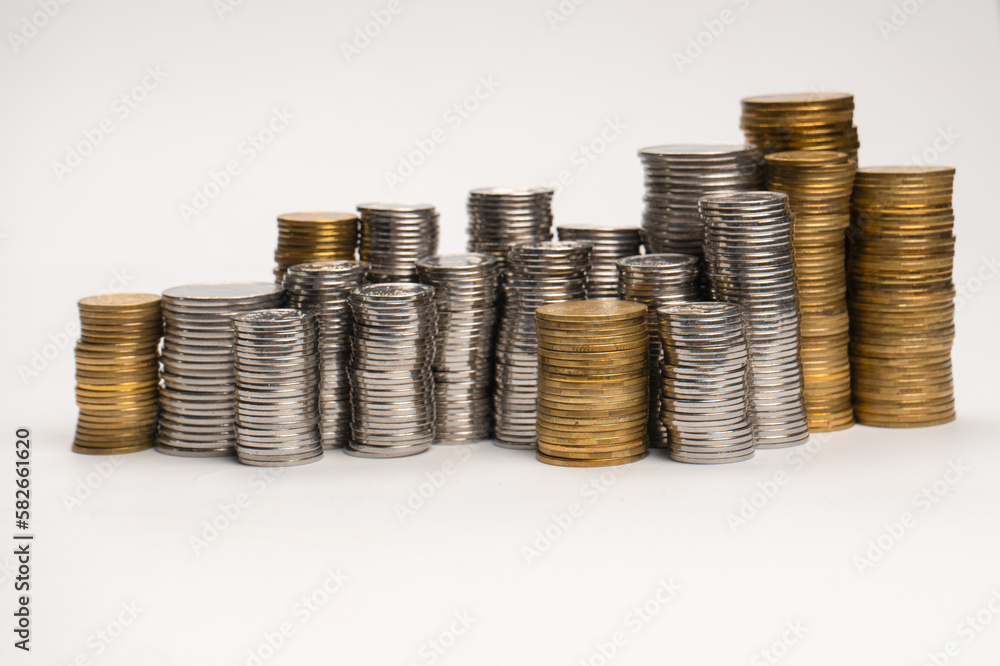 Pile of coins isolated on a white background. Pile of coins isolated on a white background.