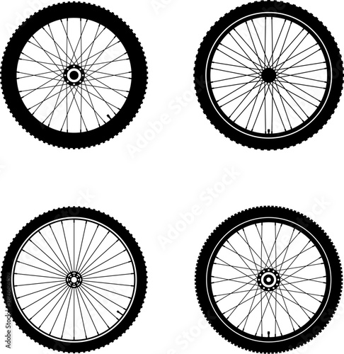 Bike Bicycle wheel vector icon. Bicycle wheel symbol. Bike rubber. Mountain tyre. Valve. Fitness cycle. Motor Bike. Vector