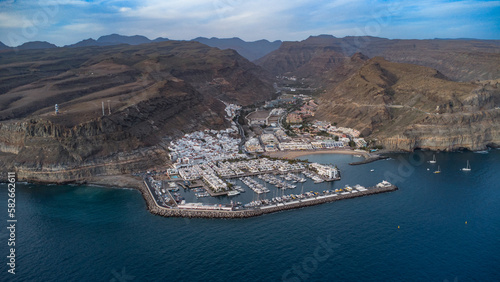 view of the harbor on canary island 