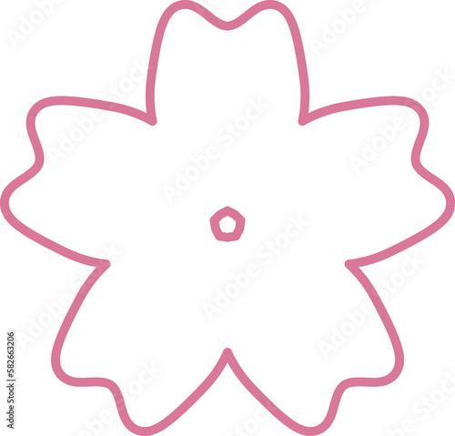 Pink Japanese cherry blossoms vector icon.