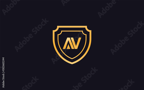 Shield protection symbol and royal luxury shield monogram. shield protection logo 
