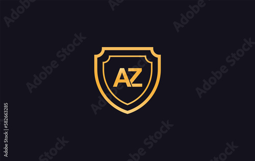 Shield symbol and royal luxury shield monogram. shield protection logo 
