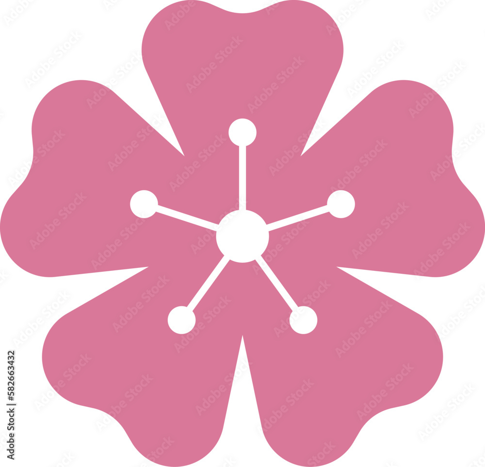 Pink Japanese cherry blossoms vector icon. Pink Japanese cherry blossoms vector icon.