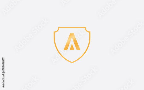 Shield symbol and royal luxury shield monogram. shield protection logo 