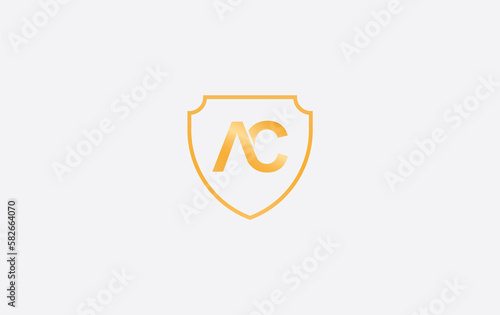 Shield symbol and royal luxury shield monogram. shield protection logo 